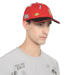 Unisex Red & Black Printed Baseball Cap