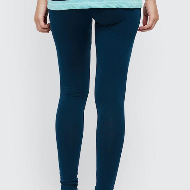 Women Teal Blue Solid Ankle-Length Leggings