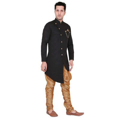 Honey Fashion Men's Solid Sherwani Set