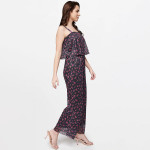 Floral Printed Shoulder Strap Basic Jumpsuit